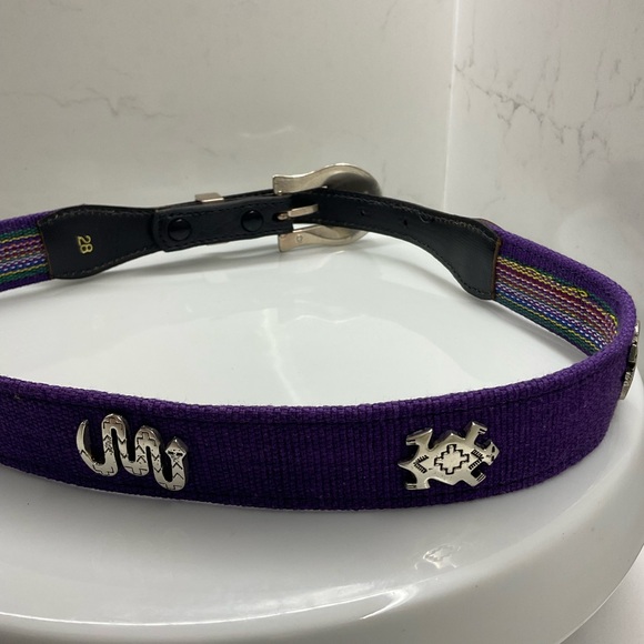 Western Belt Zuni Animal Motif Purple Belt 28" NWOT - Picture 3 of 16